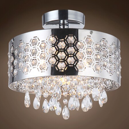Joshua Marshal Limited Edition 3 Lght 12 Semi Flush Mnt Chrome W/Clr Asfour Crystal" 7031-002